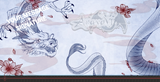 AravaVT Desk Mat with Stitched Edging - Dragon Scroll